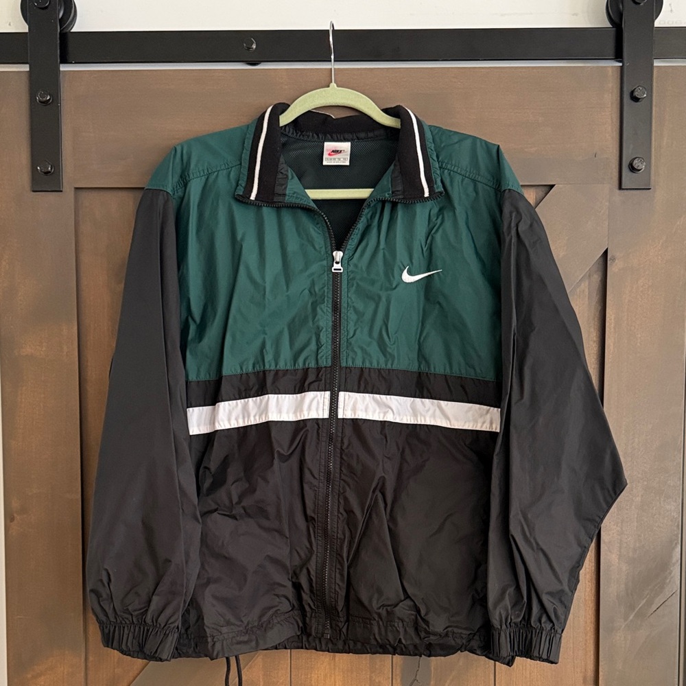Nike Men's Teal and Black Windbreaker